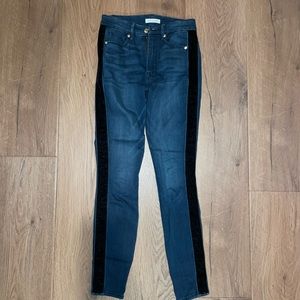 Good American Blue & Black Velvet Jeans